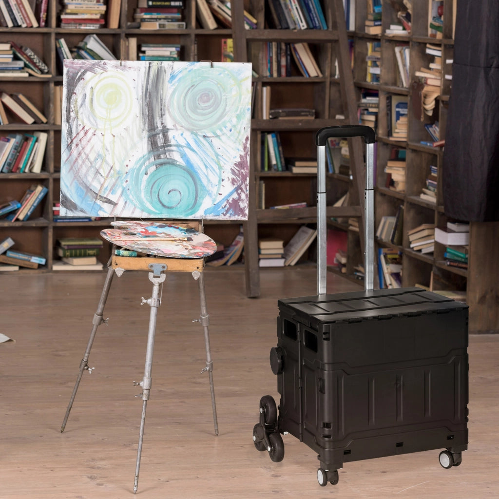 Carrello della spesa pieghevole ¨C zephmum ¨C Nero, acciaio, 65 kg