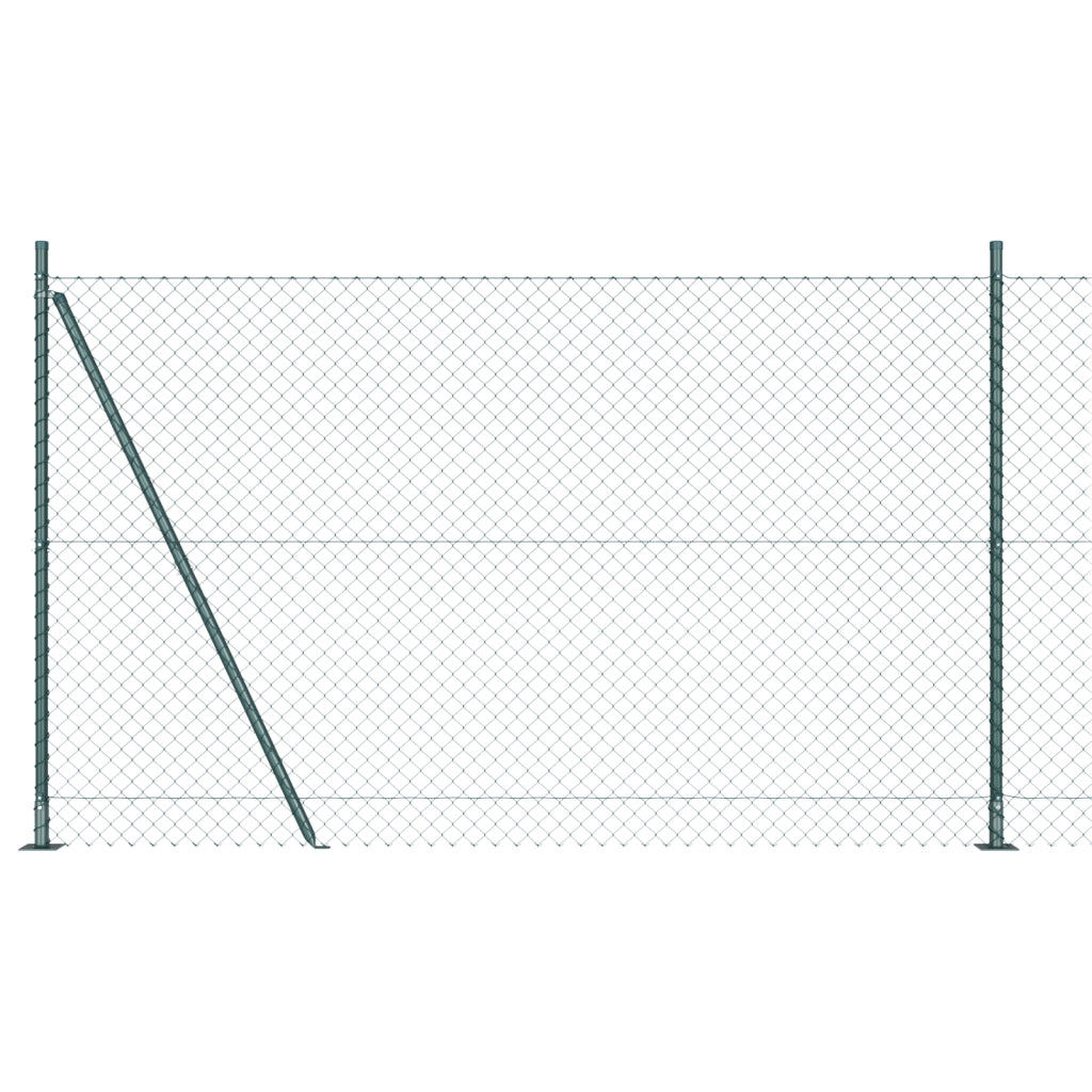 Recinzione a maglie con 7 post flangiati 1,4x10 m in acciaio zincato