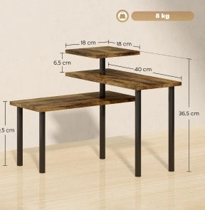 Scaffale da cucina girevole a 3 ripiani in legno e metallo