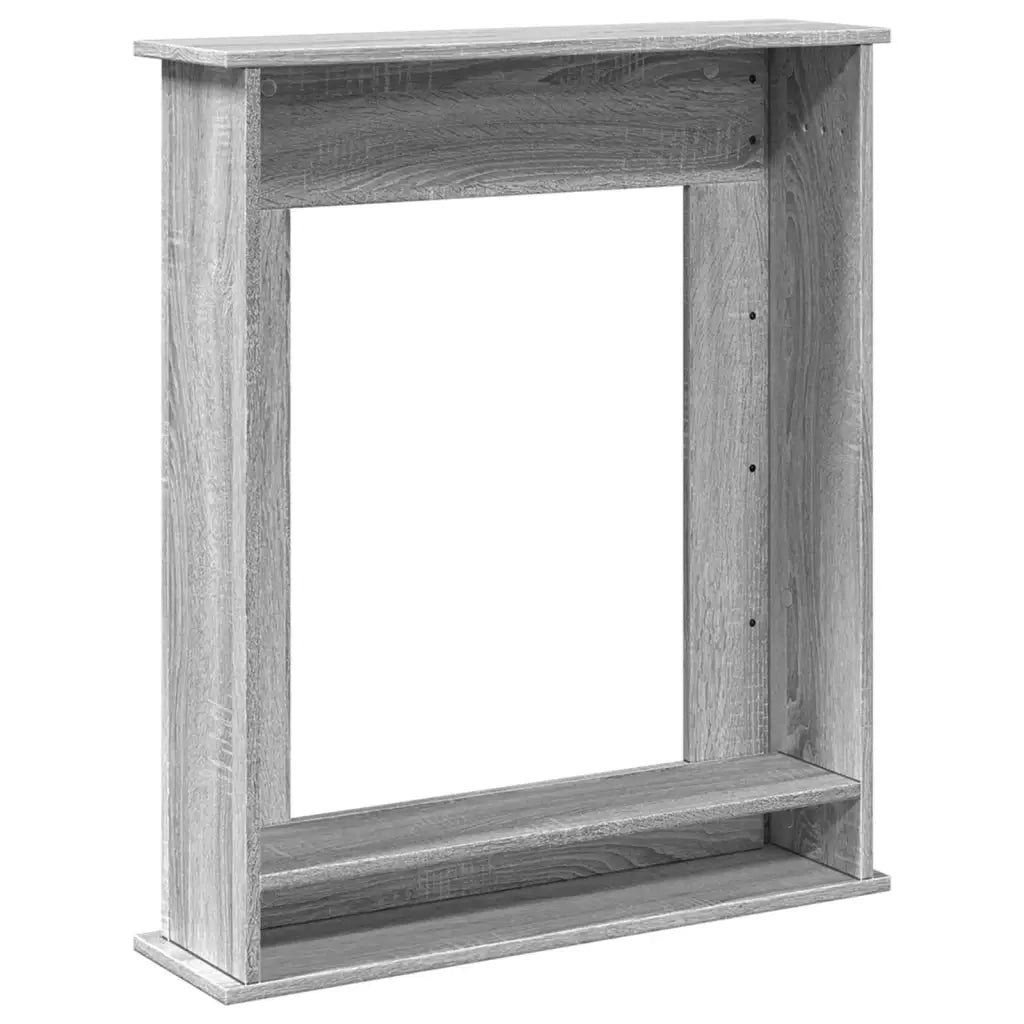 Cornice per Camino-Rivestimento per Camino Grigio Sonoma 75x20x87,5 cm in Truciolato