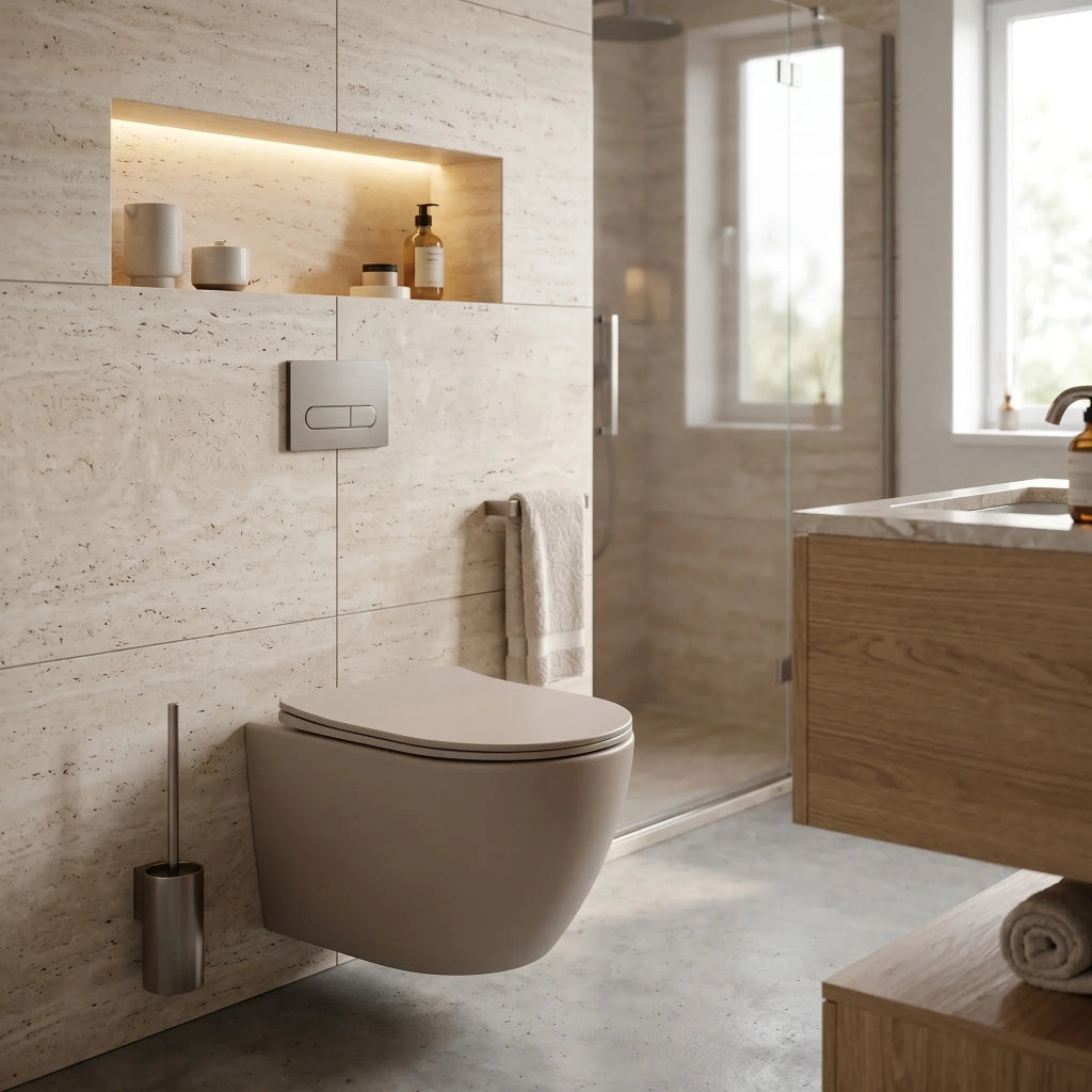 Vaso Wc Sospeso Rea Focus Tornado Taupe