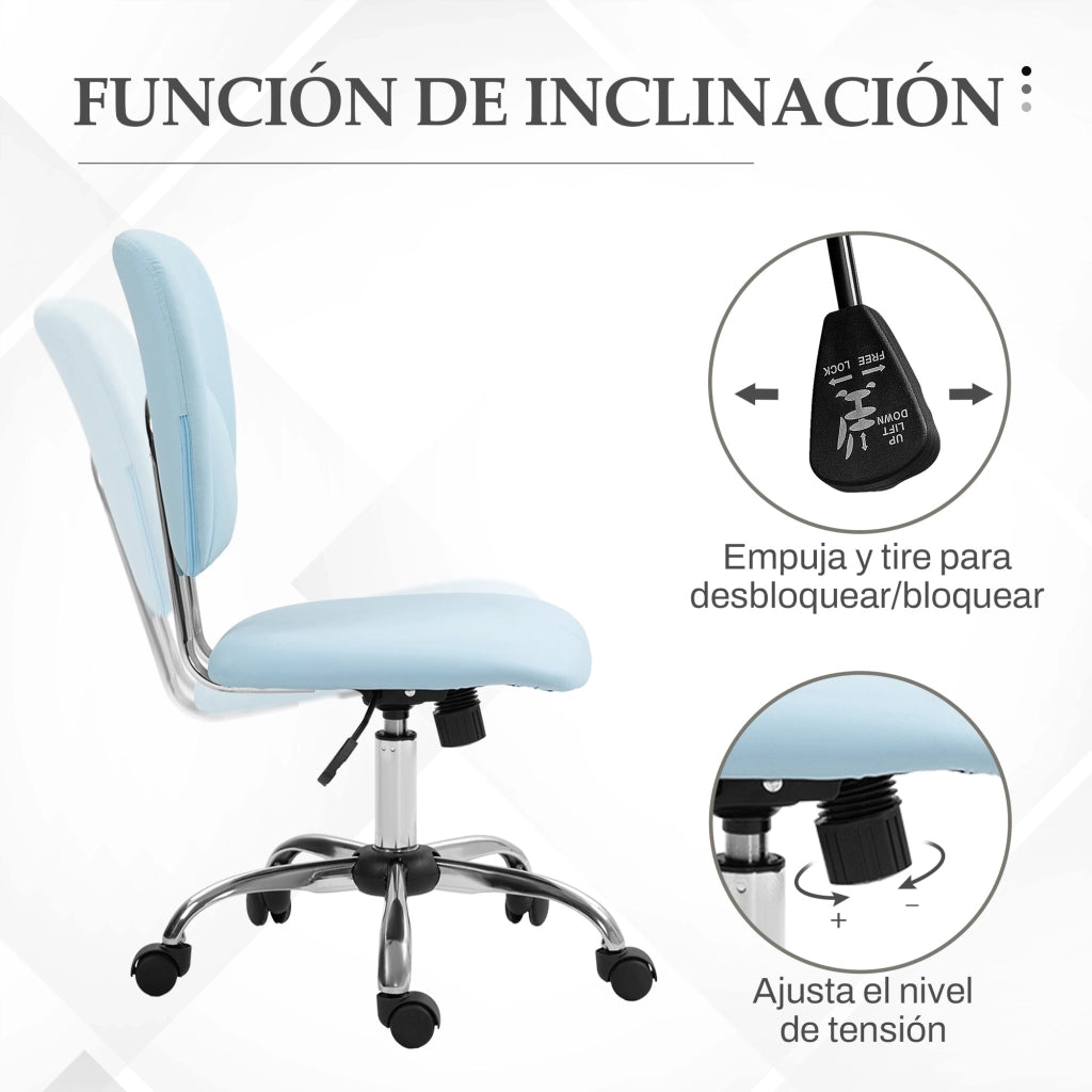 Sedia da Ufficio Girevole con Altezza Regolabile ¨C Zephmum ¨C Blu 50x54x87,5-96,5 cm