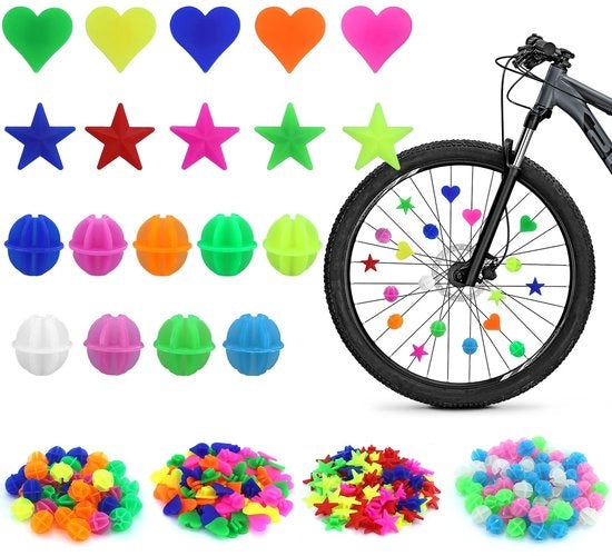 Accessori per bicicletta - Set di manubri 246 pezzi - Decorazioni per bicicletta - Manubri decorativi riflettenti - Materiale plastico resistente - Impermeabile - Decorazione per bicicletta