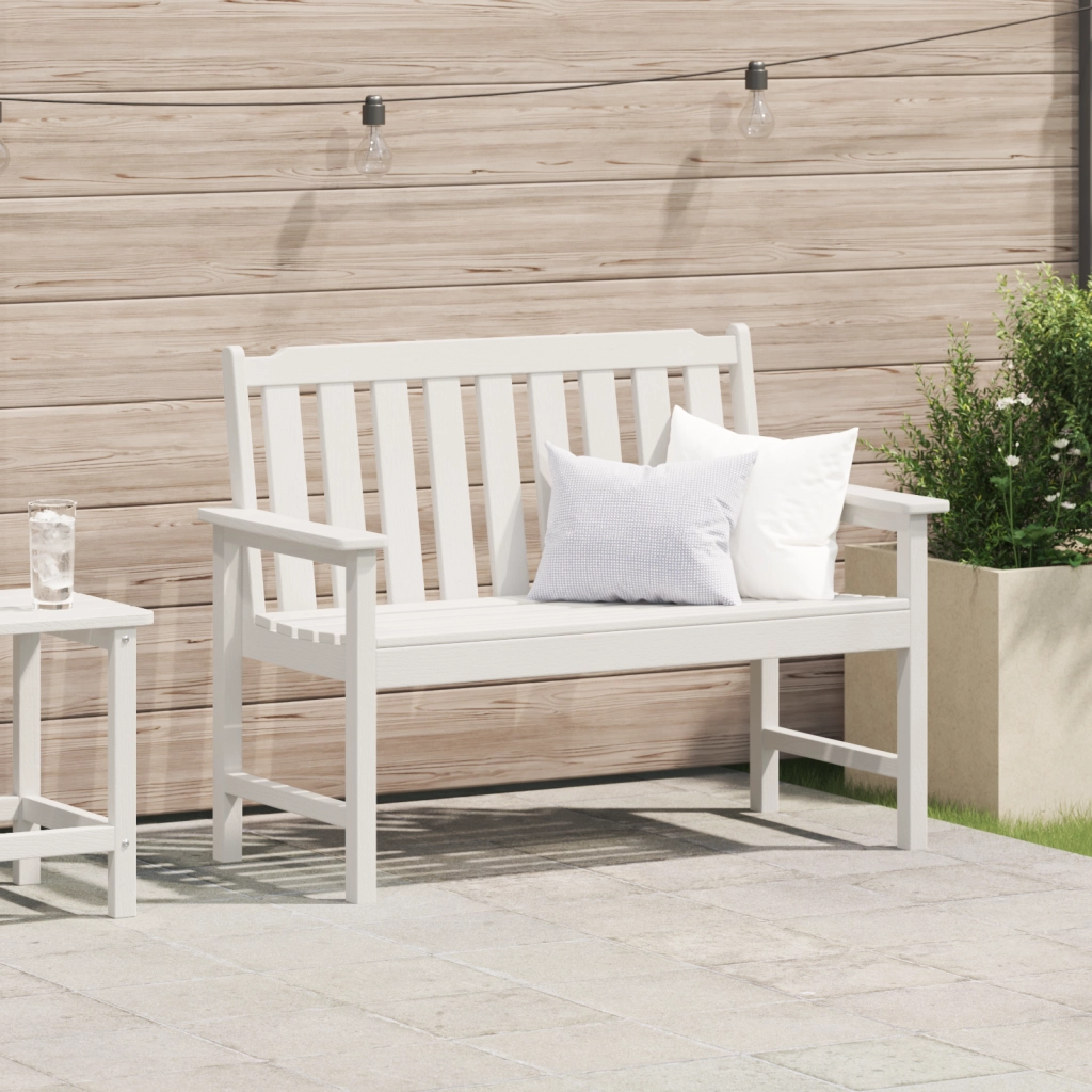 Panchina da Giardino Bianca 120 cm HDPE