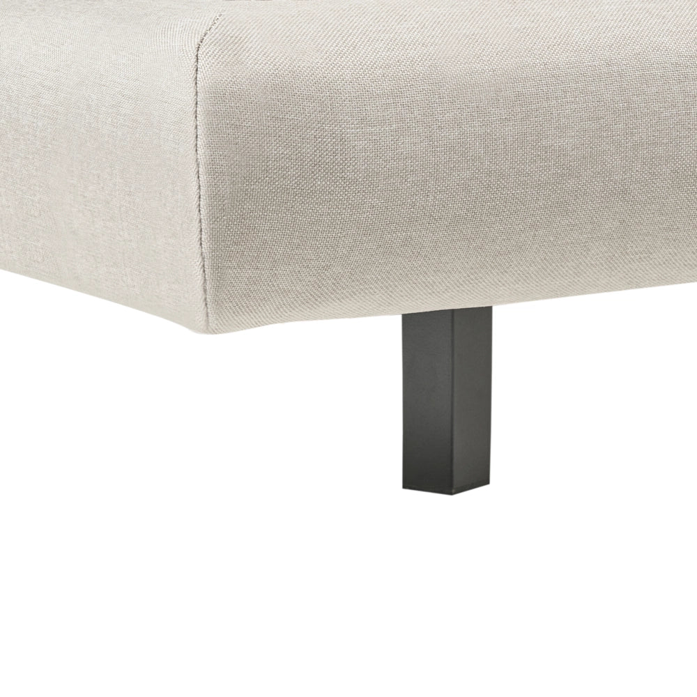 Letto matrimoniale in tessuto con testata trapuntata Beige 160 x 200 cm design moderno