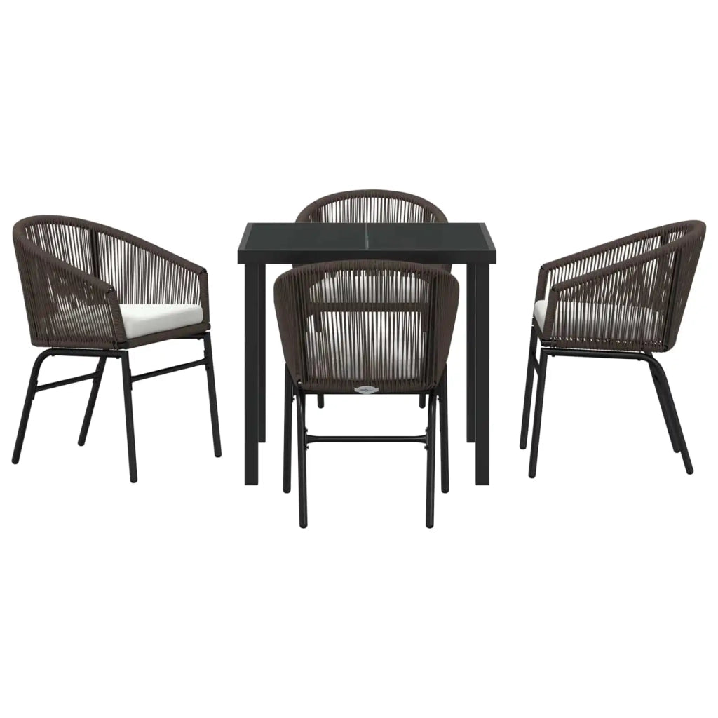 Set da Pranzo per Giardino 5 pcs Marrone 3379353