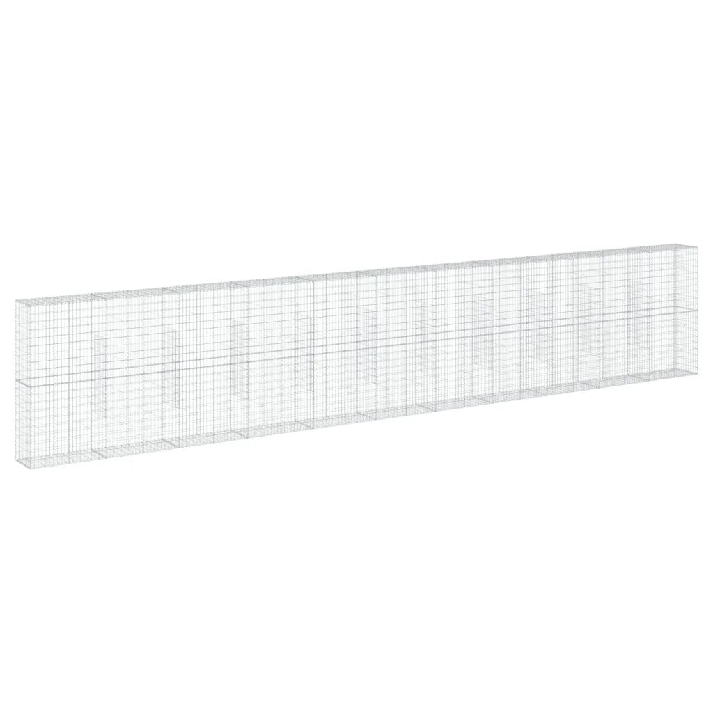vidaXL Cesto Gabbione con Copertura 1100x50x200 cm Ferro Zincato