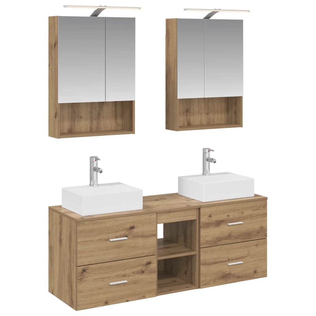 Set di mobili per il bagno 5 pcs Rovere Artigianale 3406806