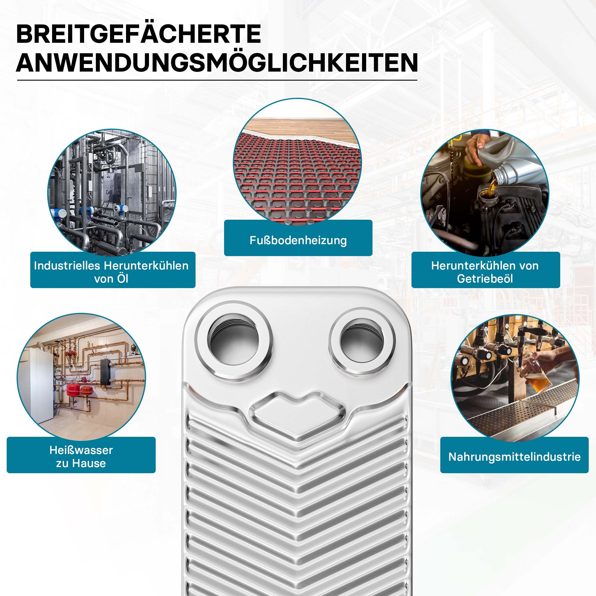 Scambiatore a piastre saldobrasate in acciaio inox, 10 piastre, max 22 kw