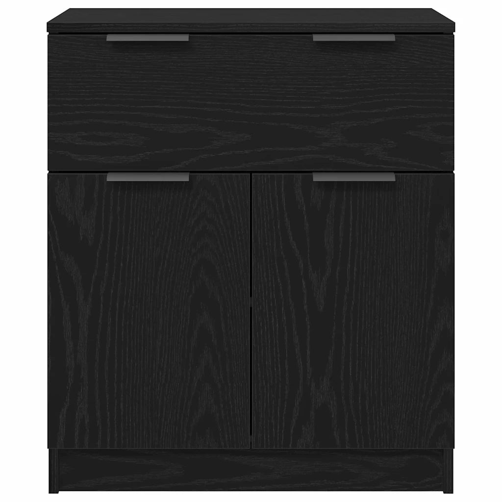 Credenza | Madia | Buffet da pranzo | Armadio da pranzo Rovere Nero 60 x 30 x 70 cm Legno multistrato