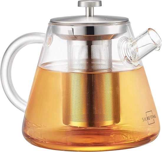 Teapot con setaccio - vetro - 1,5 litri - conserva l'aroma per lungo tempo