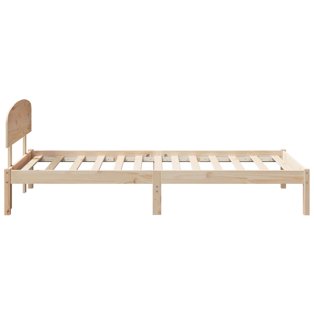 Struttura Letto con Testiera 90x190 cm in Legno Massello di Pino