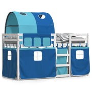 Letto singolo | Letto per adulti | Letto a Castello senza Materasso Blu 90x200cm Massello Pino