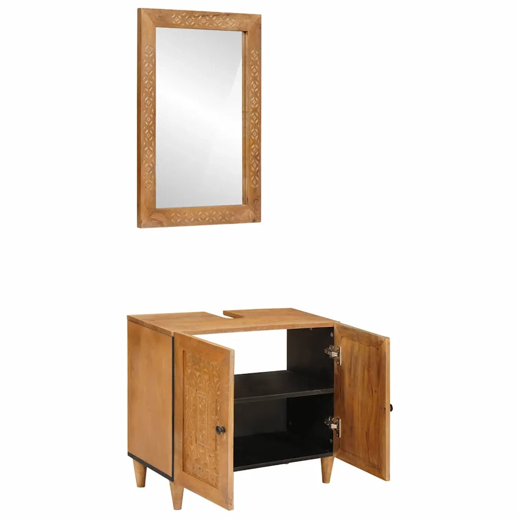 vidaXL Set di mobili per il bagno 2 pcs Marrone 62 x 33 x 58 cm