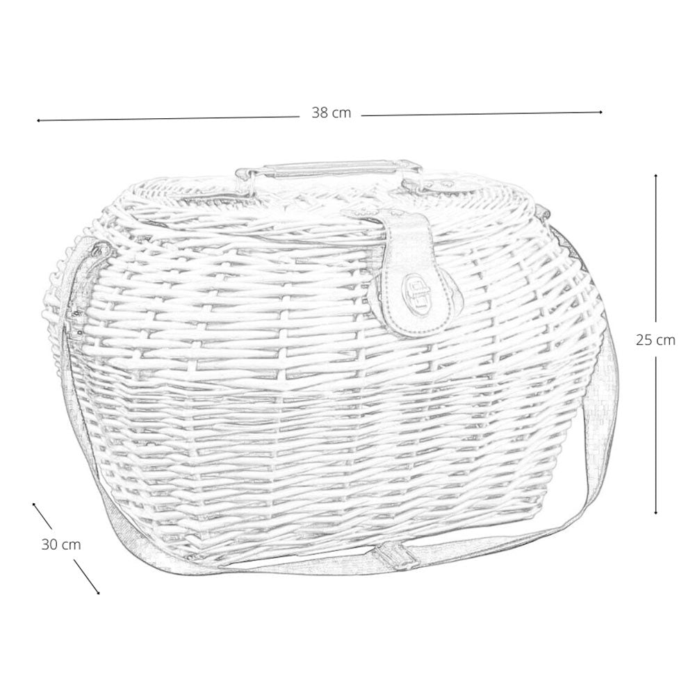 Cesto cestino Jack in vero Vimini per funghi con Coperchio 38 x 30 x h 25 cm