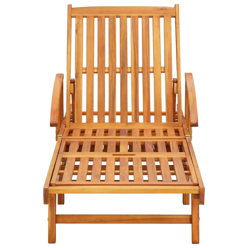 Set di 2 sdraio sedia a sdraio prendisole lettino da giardino terrazza mobile da esterno con cuscini legno massello di acacia 02_0012054