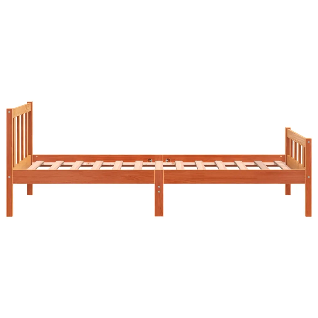 Letto senza Materasso Marrone Cera 75x190 cm in Legno di Pino