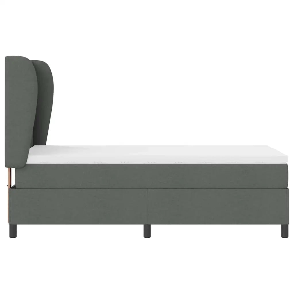 Letto a molle con testiera Grigio scuro 90 x 200 cm Tessuto 3340607