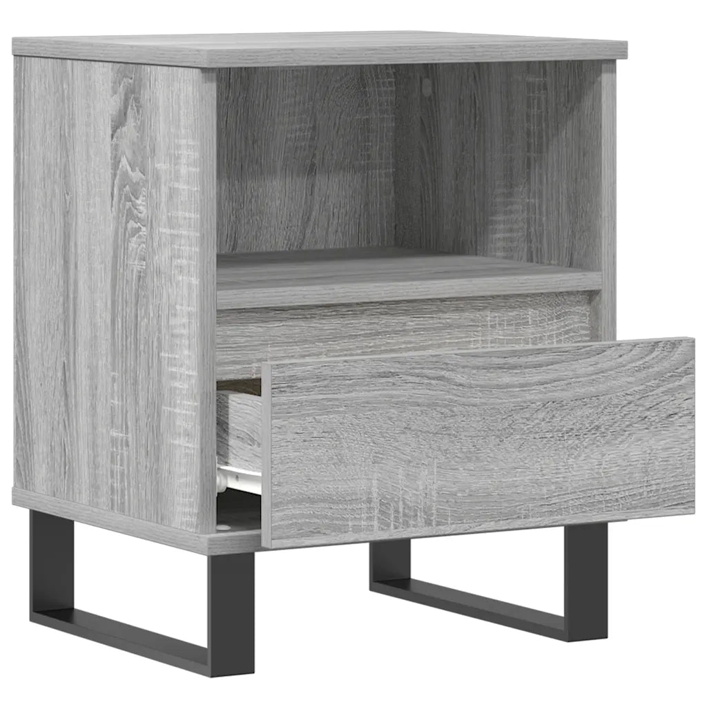 Comodino-Tavolino da notte Grigio Sonoma 40x35x50 cm in Legno Multistrato 570428