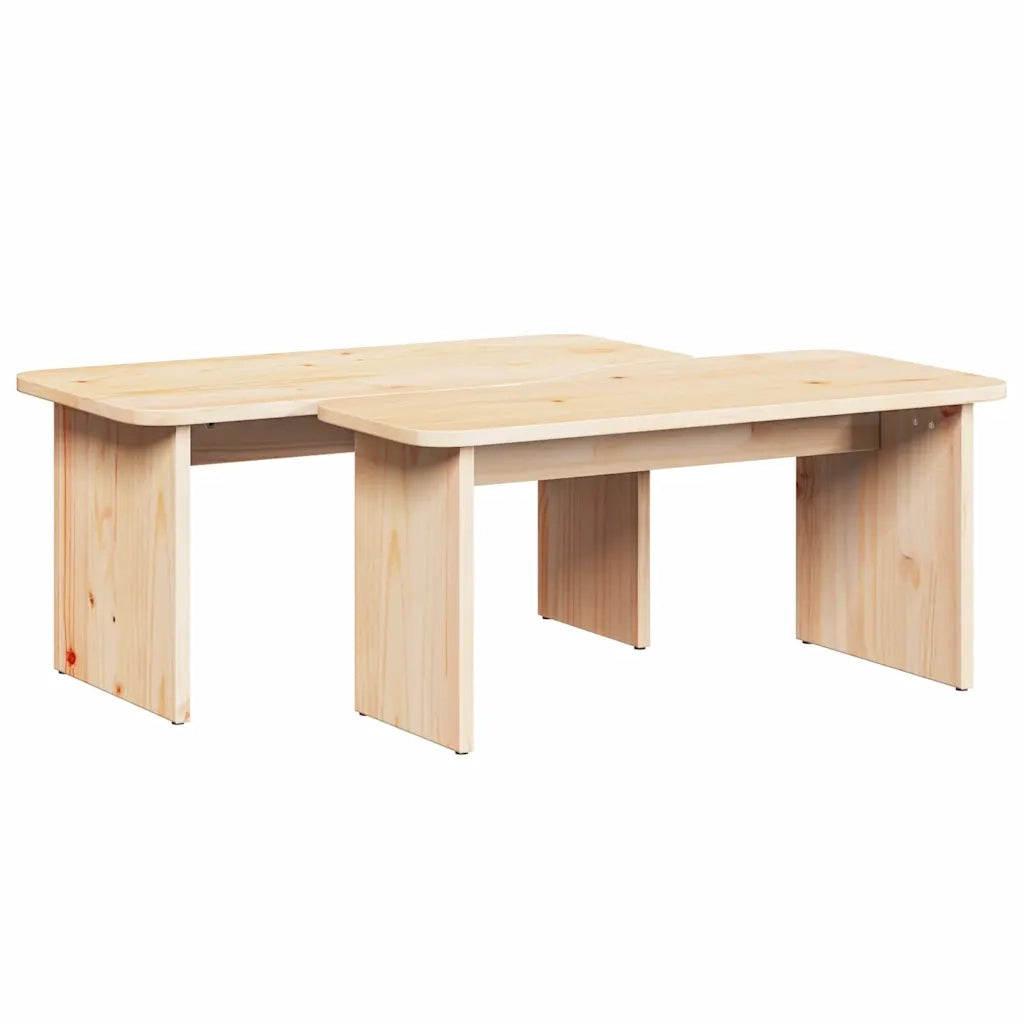 vidaXL Tavolino da salotto 2 pcs Naturale 100 x 69 x 35.5 cm