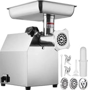 Molinello elettrico in acciaio inossidabile - 376 kg/min - 650 W - macchina da cucina multifunzionale - riempitore di salsiccia - 2 lame di taglio - 1 canna per salsiccia - per carne di manzo pollo tacchino