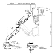 Equip staffa di montaggio per monitor da scrivania per impieghi gravosi da 17“ a 49”, nero - 650180