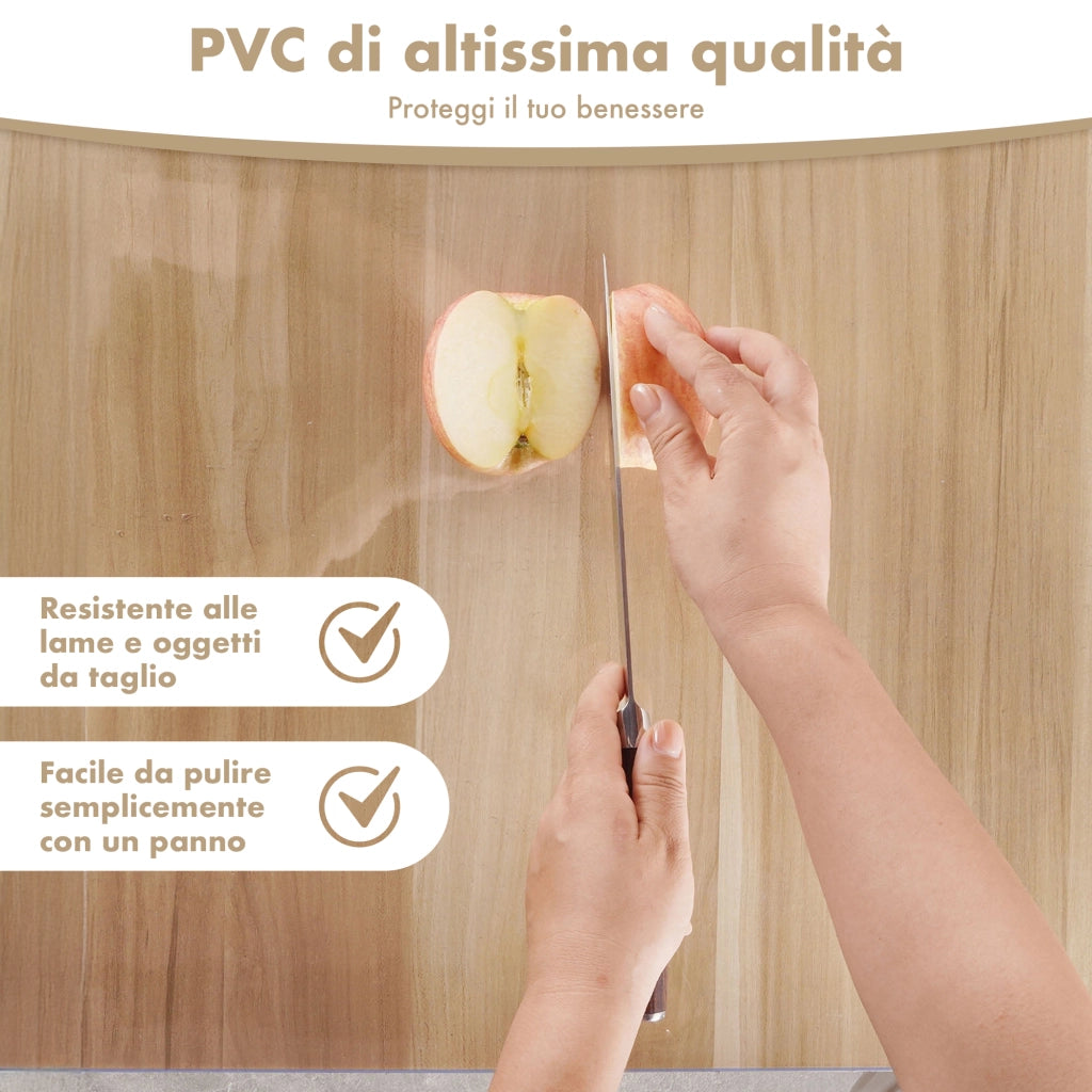 Copritavolo Trasparente In Pvc 1.5 Mm Pellicola Protettiva Cover Tavolo Tovaglia Protezione Mollettone Antimacchia Per Tavoli Cucina Salotto Ufficio Scrivania Urti Olio Graffi Impermeabile  Trasparenti - 100x150Cm