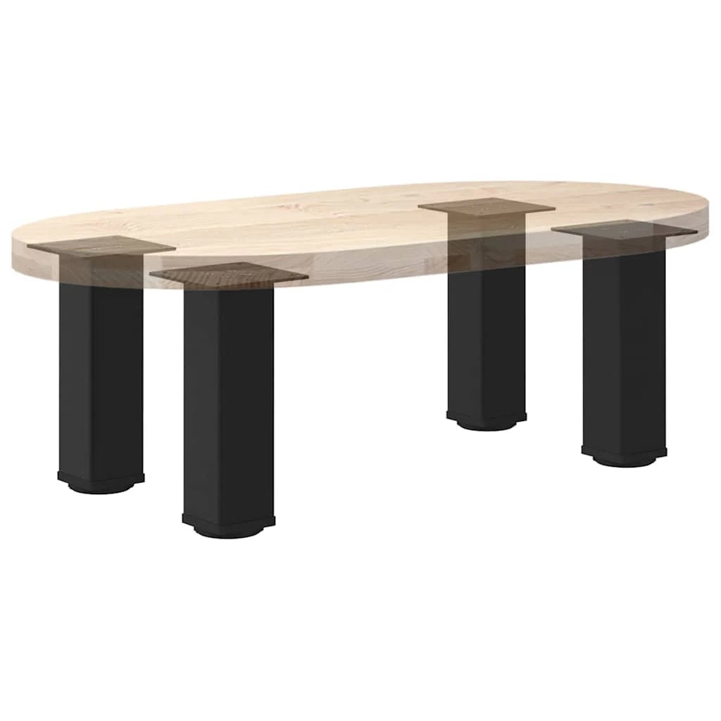 Set di 4 gambe per tavolino da caffè dal design moderno escursione 30-32 cm con piedini regolabili in acciaio nero 02_0056757