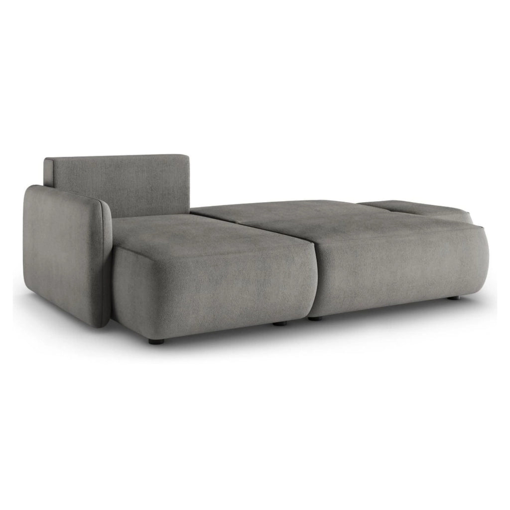 Rezzo, Divano Letto con Penisola Contenitore, 229x148 cm Grigio