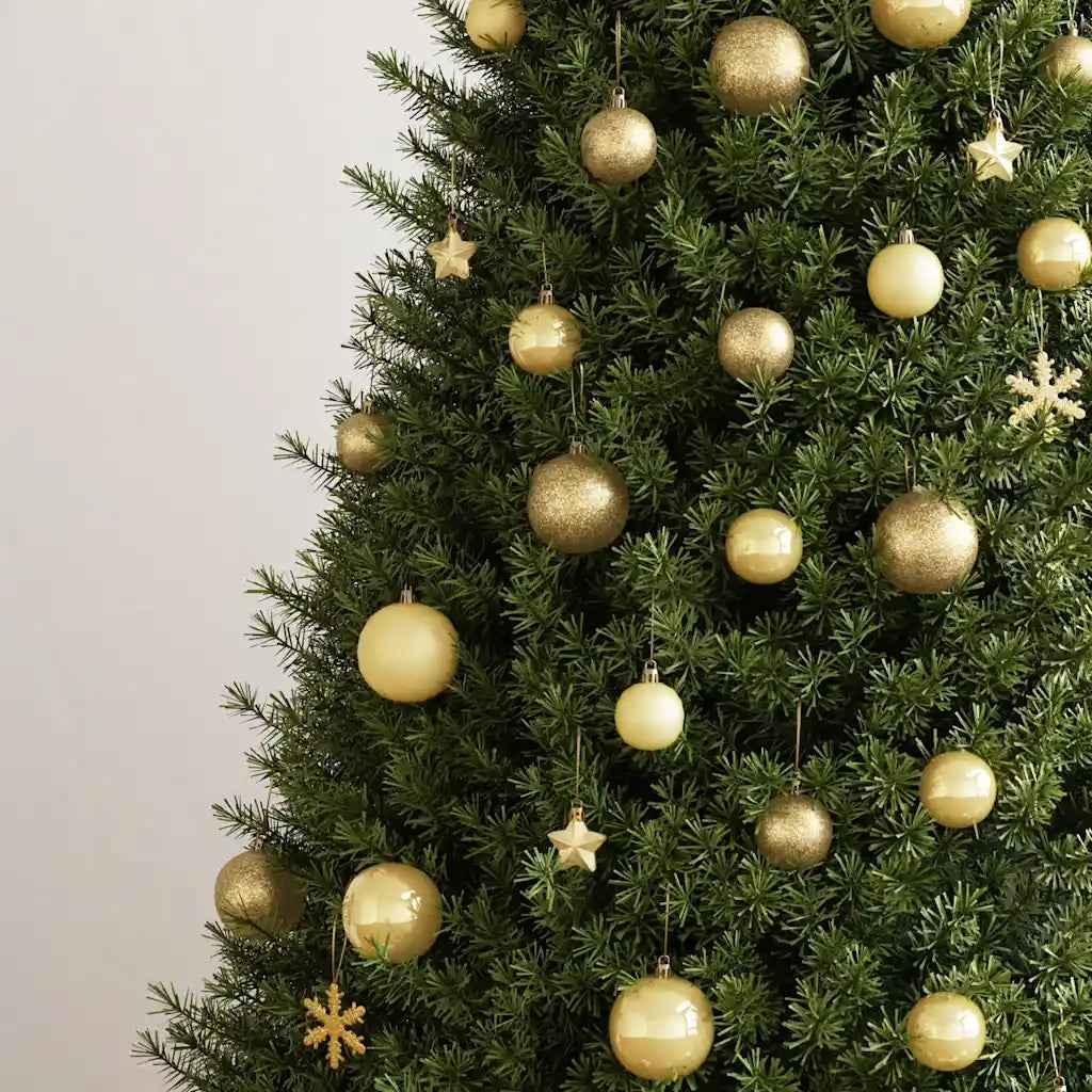 Set Palline di Natale 111 pz Oro in Polistirene 356109