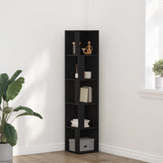 Armadio Angolare  Nero Quercia 33x33x164,5 cm in Legno Ingegnerizzato