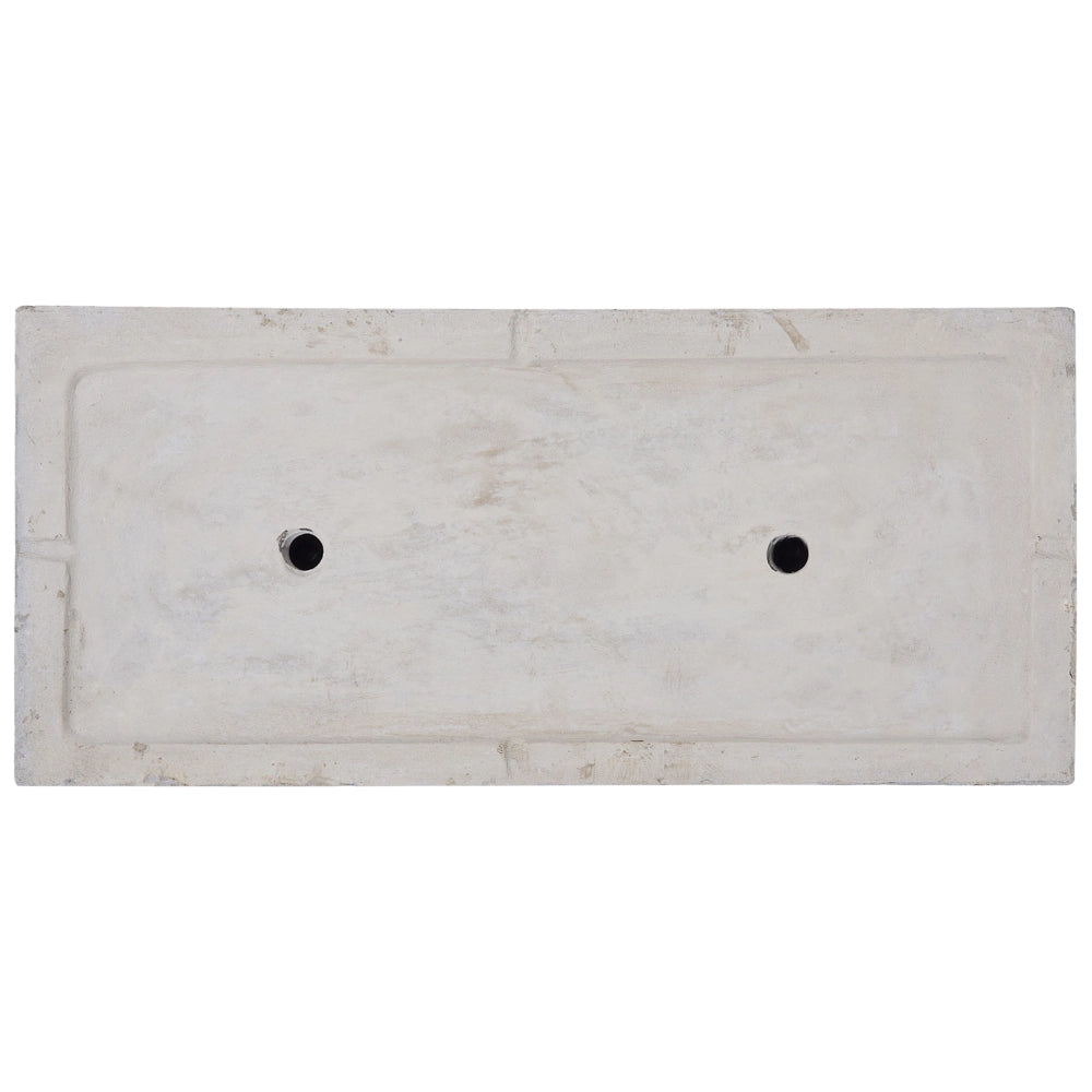 Vaso per piante in fibra di argilla bianca 60 x 29 x 30 cm Fioriera rettangolare per interni ed esterni