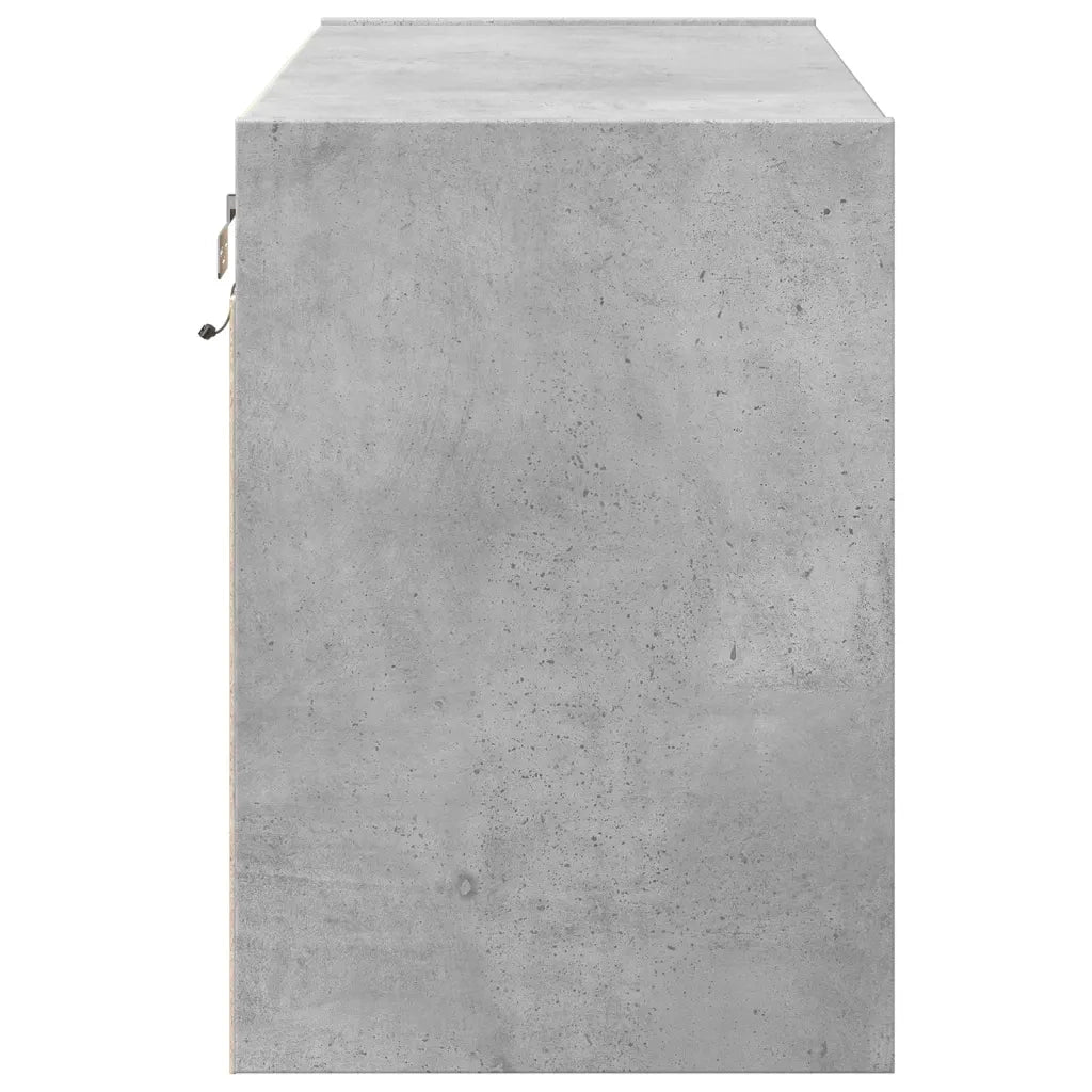 Mobile TV a Parete con Luci LED Grigio Cemento 80x31x45 cm 852288