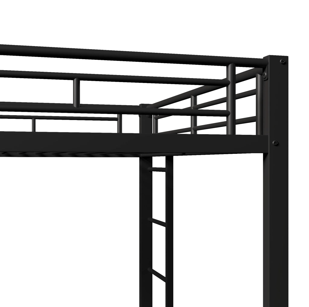 Letto a castello in metallo 140x200 cm con letto estraibile; nero