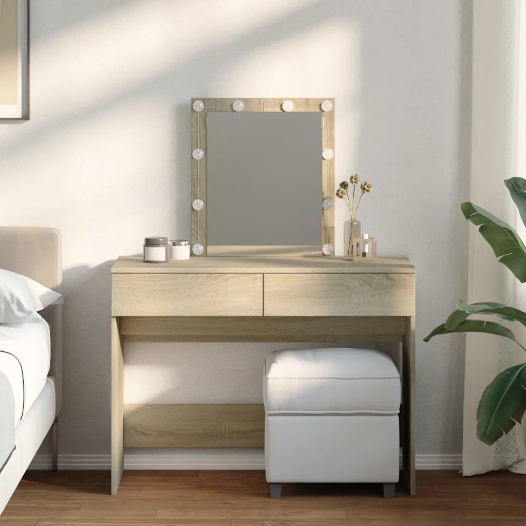 vidaXL Toeletta con LED Rovere Sonoma 100x40x130 cm