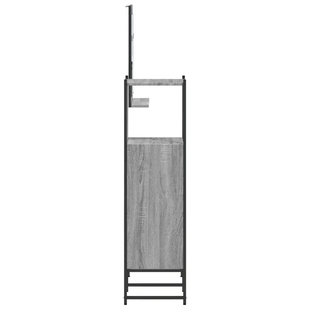 Set Mobili da Bagno | Armadio da bagno 3 pz Grigio Sonoma in Legno Multistrato