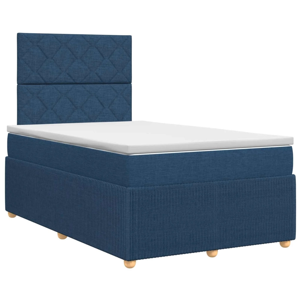 Letto box spring con materasso Blu 120 x 190 cm Tessuto 3454360
