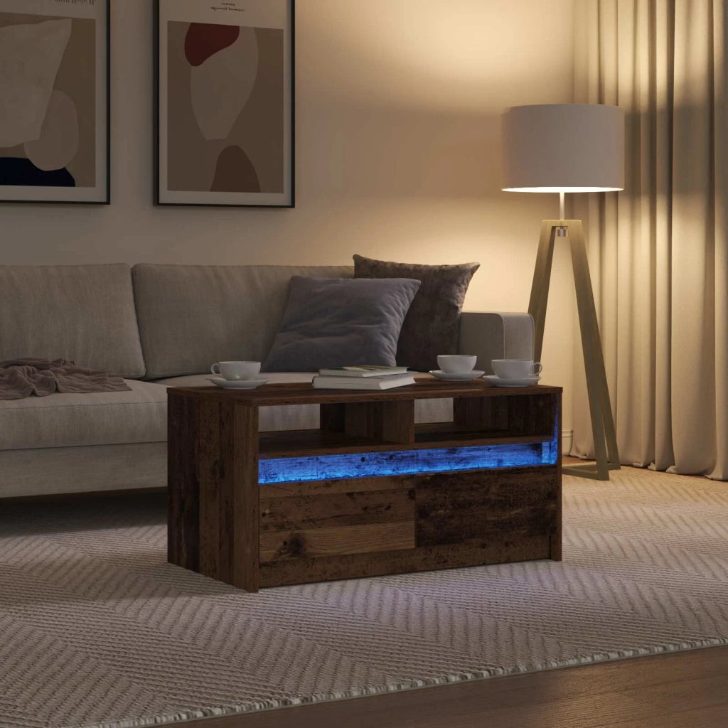 Tavolino da salotto con cassetto Legno vecchio 90 x 50 x 45 cm
