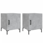 Set di 2 Comodini | Armadio da Notte | Mobiletto da notte Grigio Cemento 40x40x50 cm in Legno Multistrato
