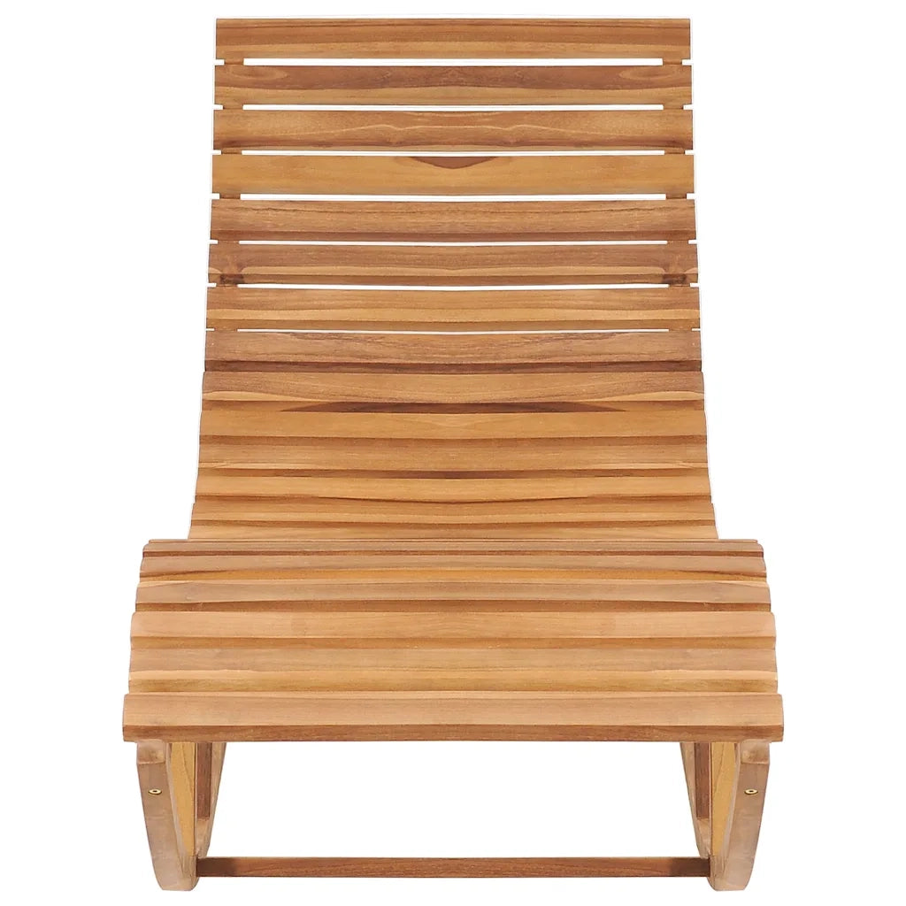 Lettino Prendisole a Dondolo con Cuscino in Massello di Teak 3063342