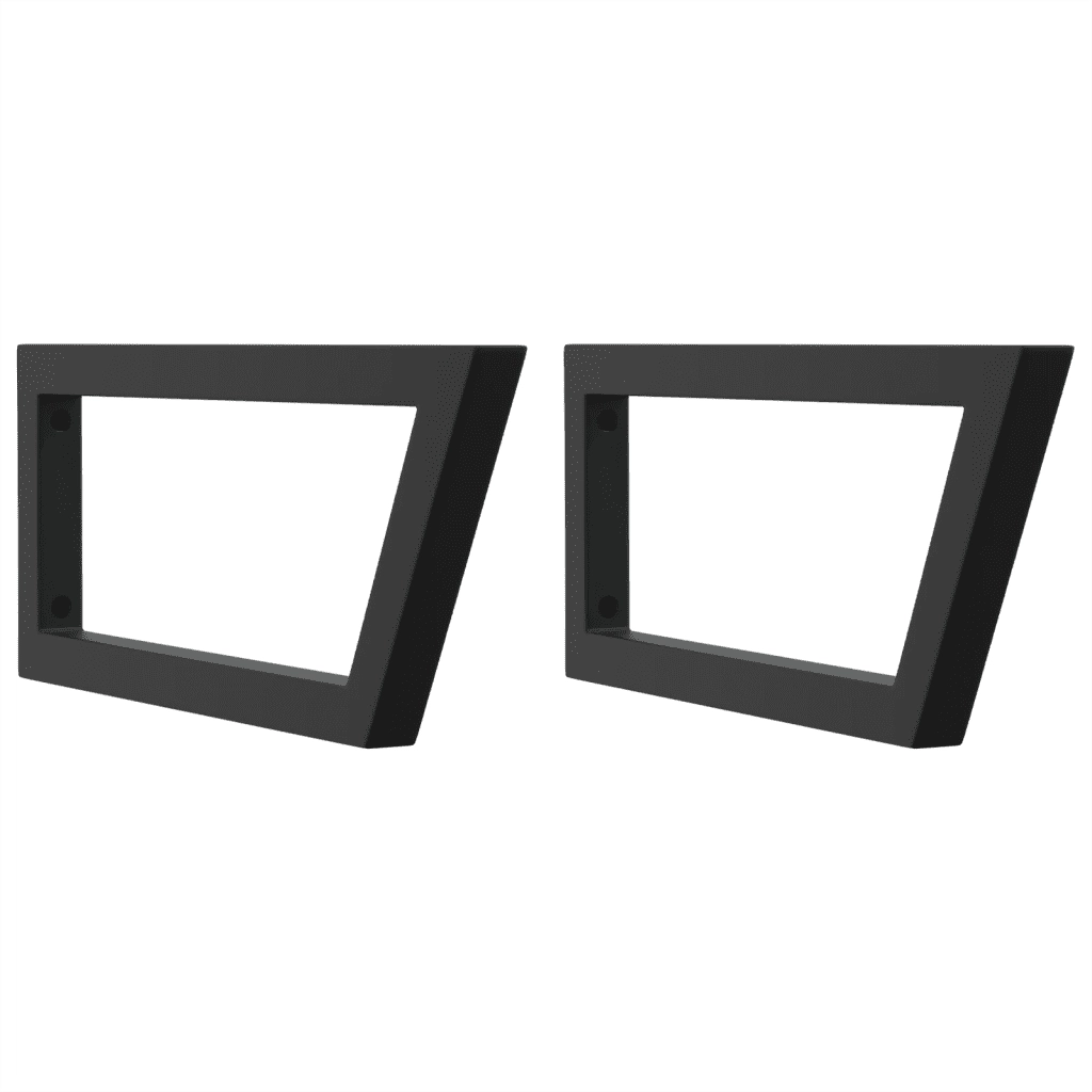 Reggimensole per Lavabo 2 pz-Supporti per mensole a muro Nere Trapezio in Acciaio 890753