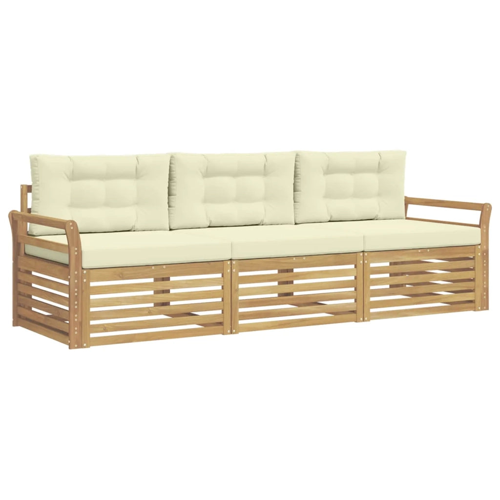 Set di divani da esterno 3 pcs Bianco e Crema 3389965