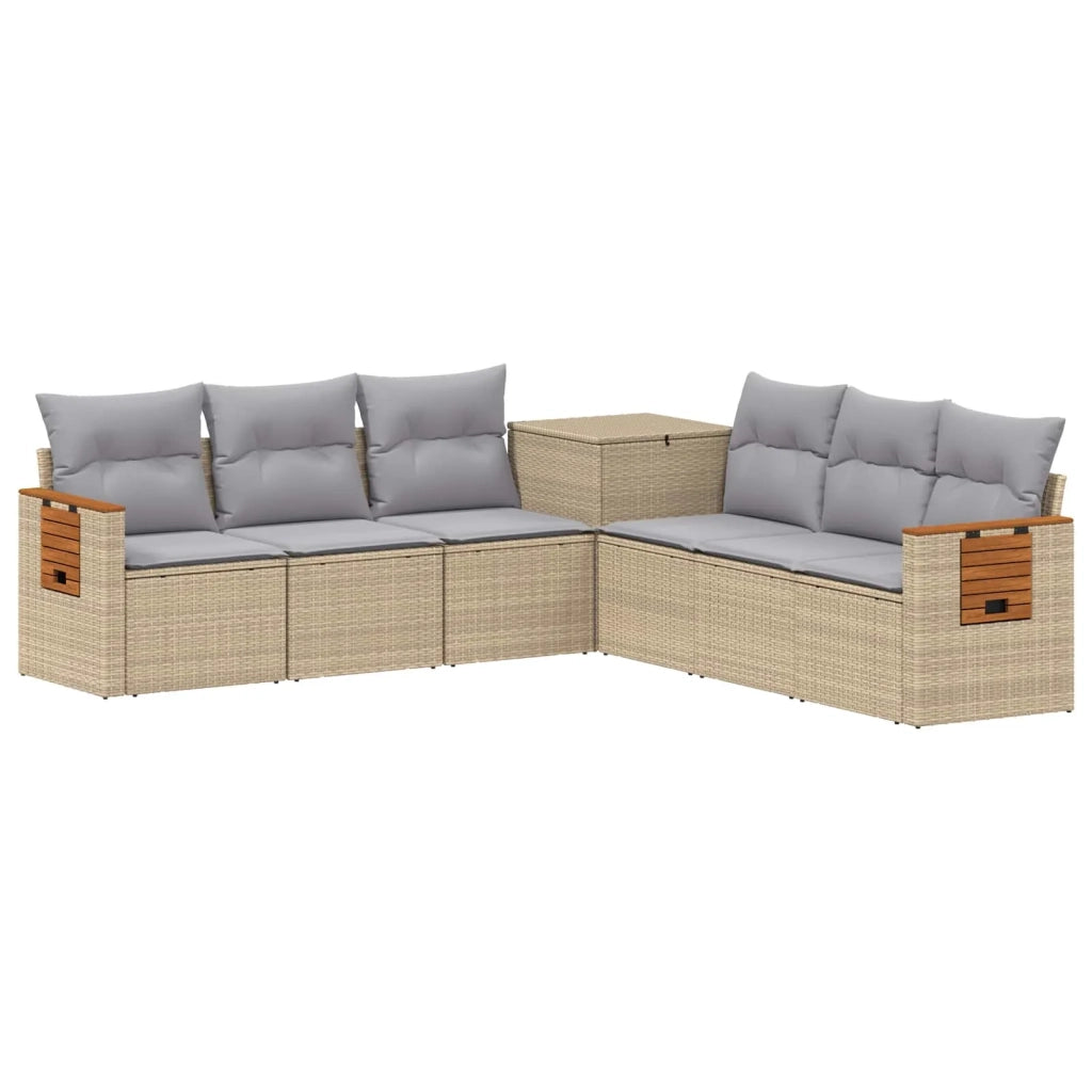 Set di divani 7 pz Beige e Grigio Chiaro 3448879