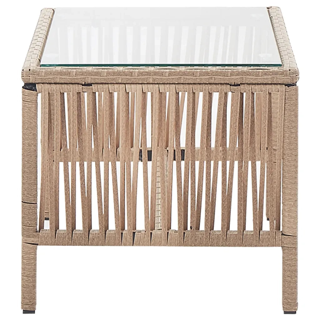 Set Divani da Giardino 4 pz | Set Salotto da Giardino con Cuscino in Polyrattan Beige