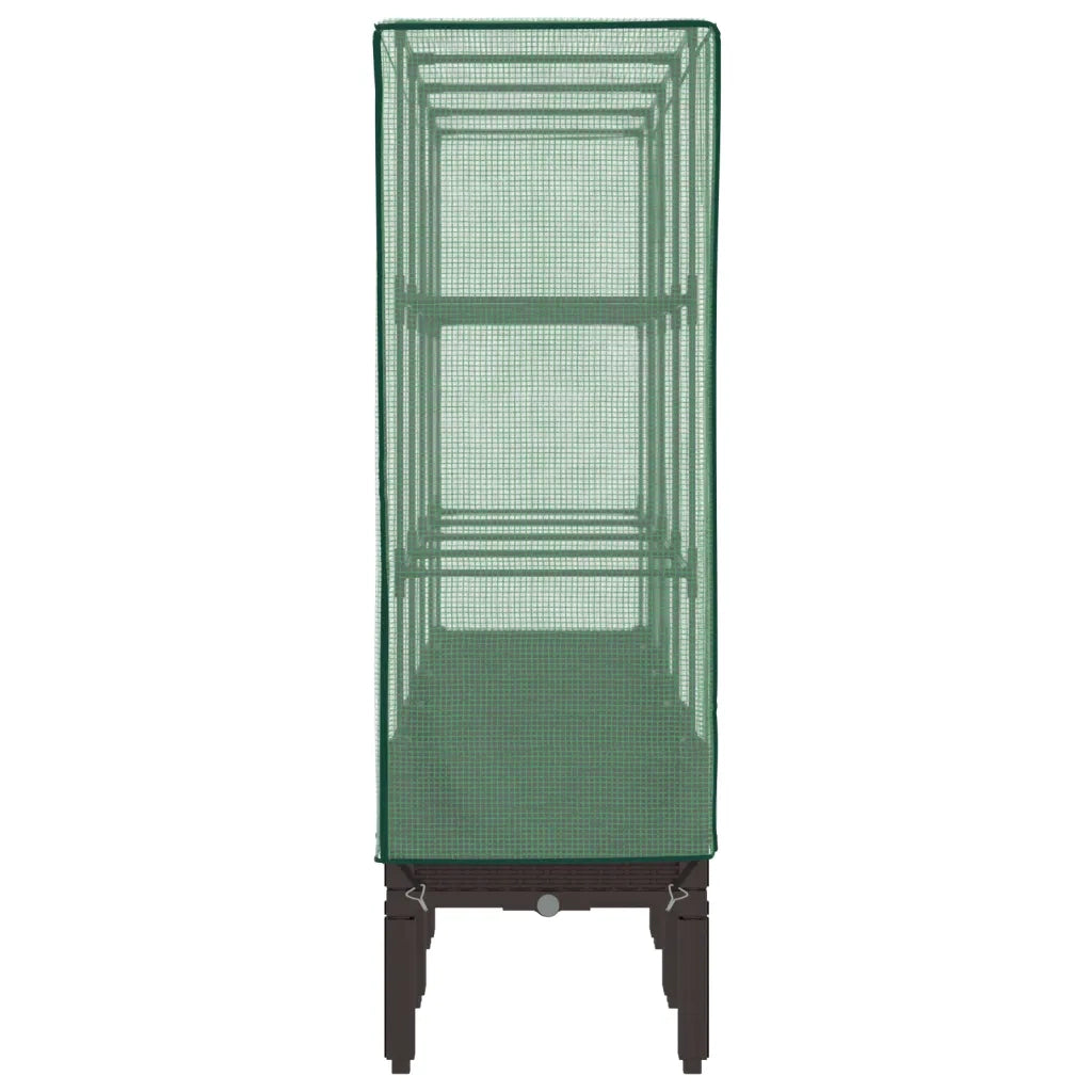 Letto Rialzato con Copertura Serra Effetto Rattan 160x40x140 cm 4015807