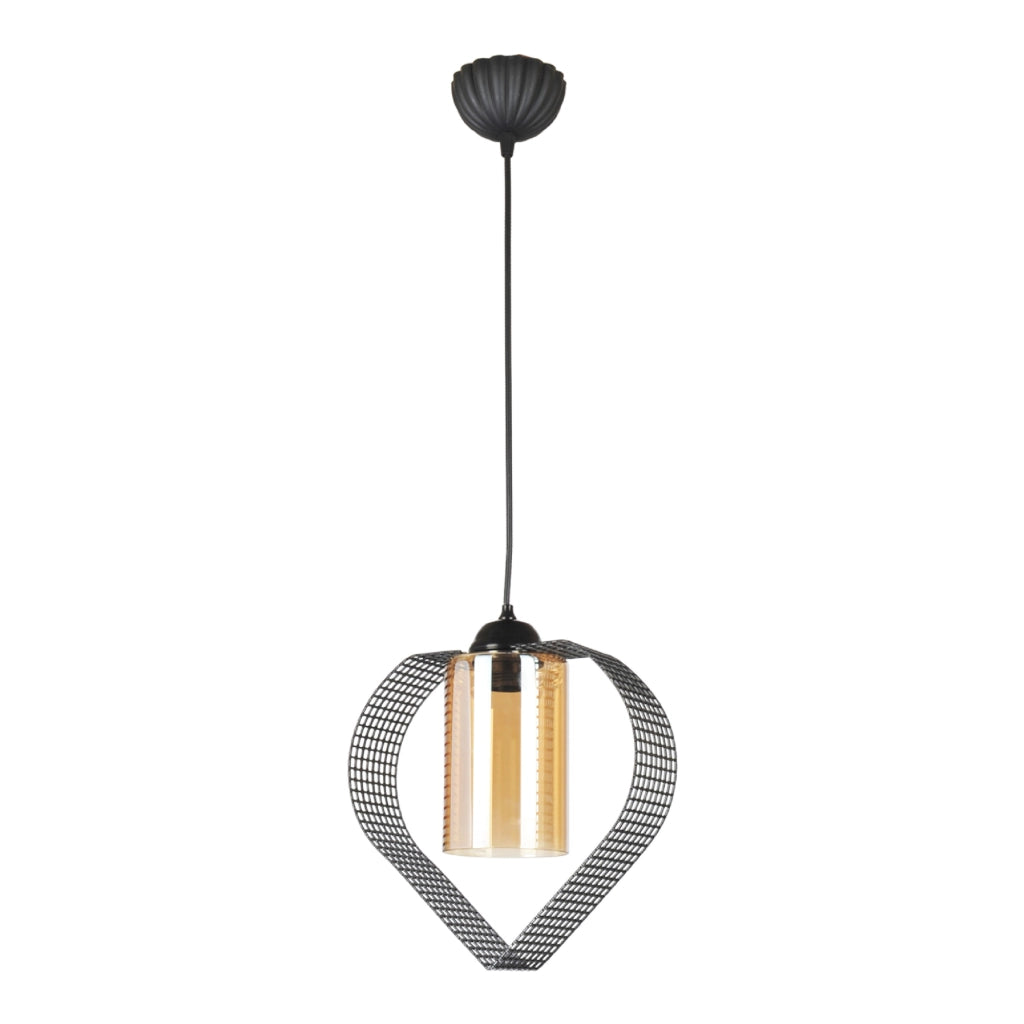 Lampada a Sospensione 'Inverkeithing' con 1 Fonte Luce Lampada Pendente a Forma di Cuore con Paralume Cilindrico in