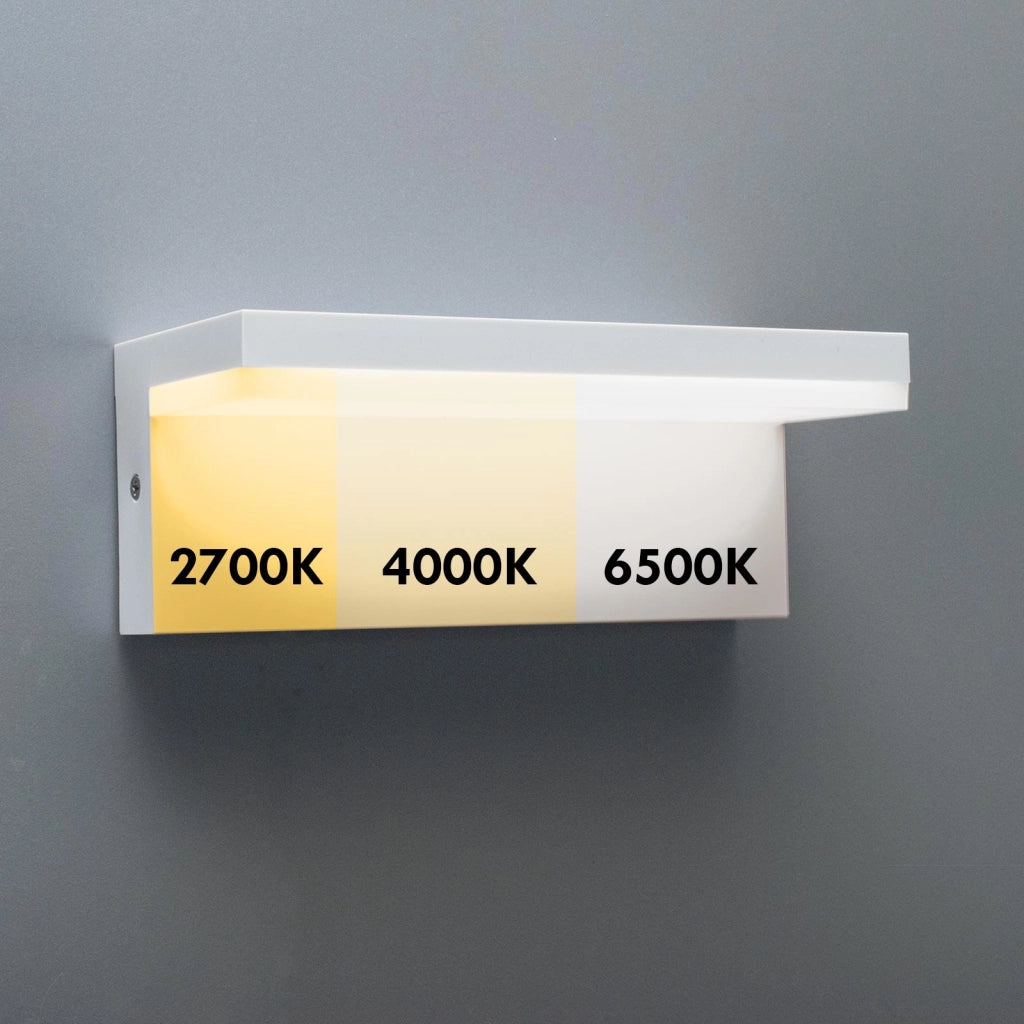 Applique parete LED 10W interruttore CCT da 2700K a 6500K lampada impermeabile esterni luce giardino balcone terrazza IP54 230V BIANCO