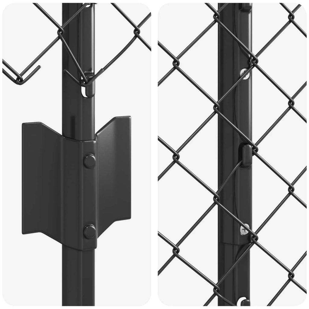 Recinzione a maglie con palo 10 x 1,2 m Grigio Rete 3336261