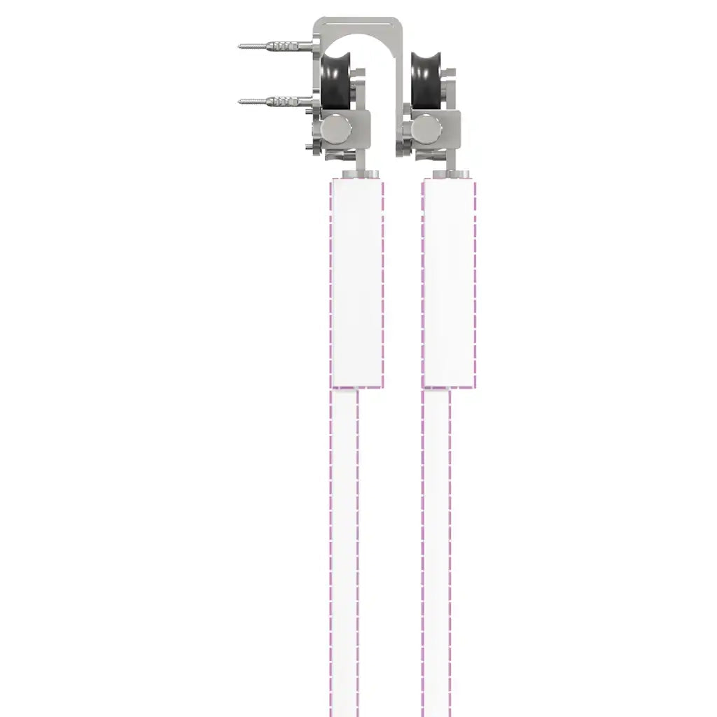 Kit Binari Porta Scorrevole 183 cm Acciaio Inossidabile Argento 3295763