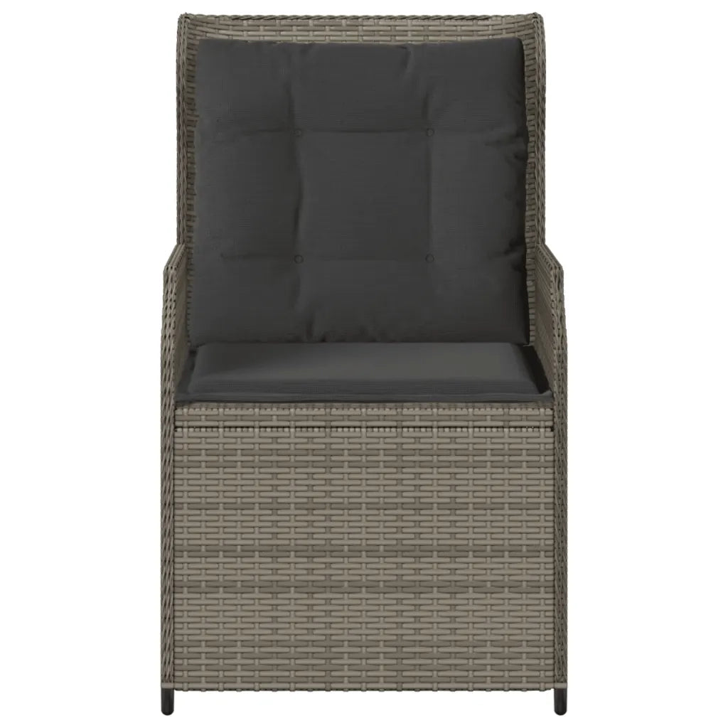 Sedie da Giardino Reclinabili 2 pz e Cuscini Grigio Polyrattan 368993